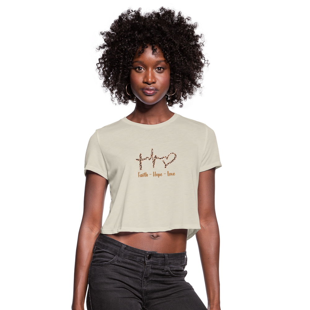 Faith Hope Love women's Cropped T-Shirt - dust