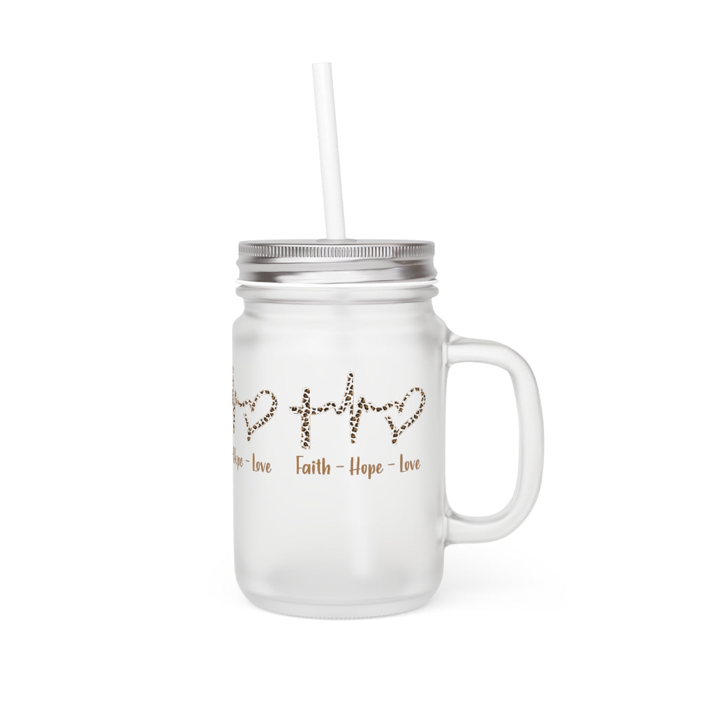 Faith Hope & Love Mason Jar